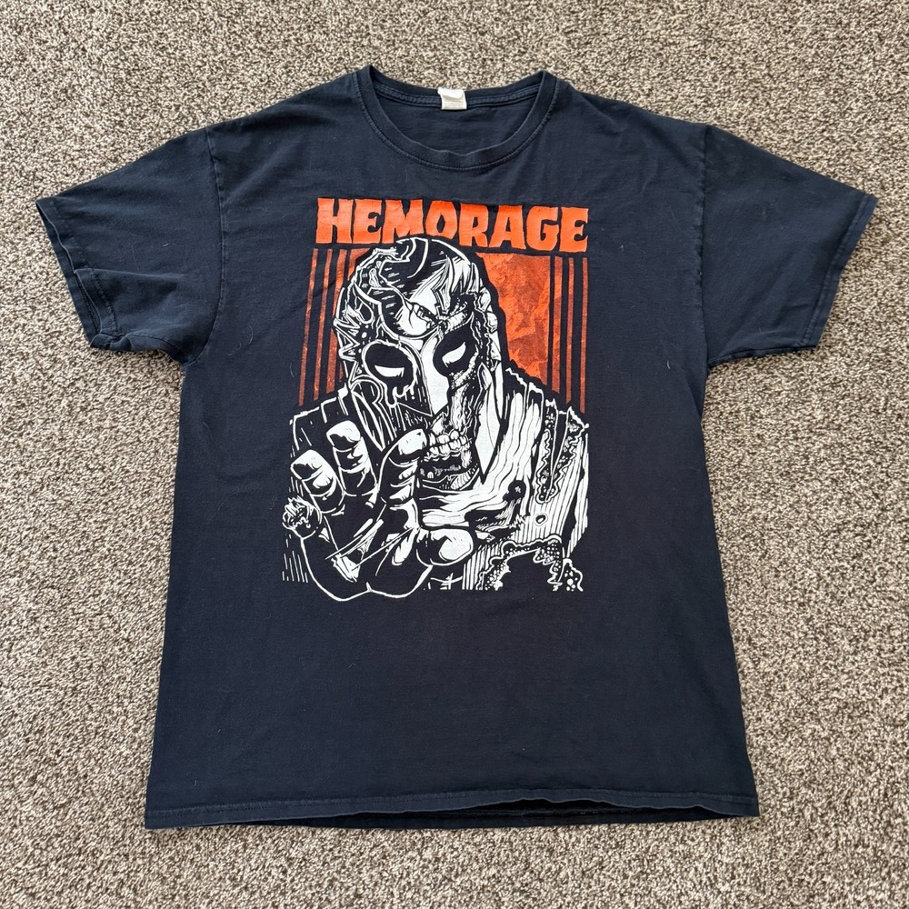 VTG Hemorage Band Shirt Men's Large Metalcore Punk Aftershock Tour Music